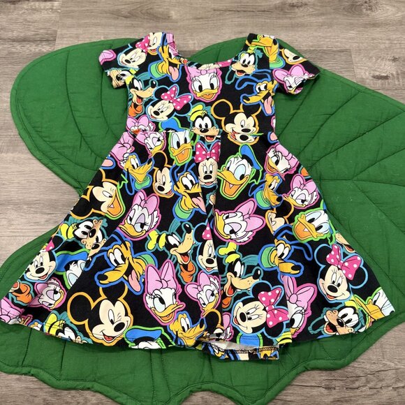 Wild Rich Kids Girls 5/6 Disney Characters Short Sleeve Twirl Dress - Picture 2 of 4